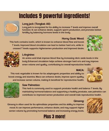 Semen Volume Enhancer for Men - Help Amplify Volume & Overall Health - Assists T-Levels for Male Vitality Blood Flow Support & Hard On Assistance - 3rd Party Tested Supplement - 60 Capsules - Buy Online on GoSupps.com