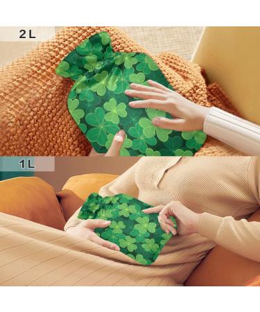 Clover 2L Hot Water Bottle with Cover - BPA-Free Large Bag for Pain Relief | Ideal for Headaches Neck & Shoulders - Buy Online on GoSupps.com