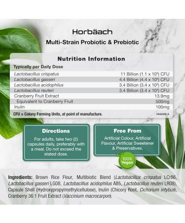 Horbaach MultiStrain ProBio and Prebiotic 22B 180 Capsules Probiotics and Prebiotic Supplement 3 Months Delivery Horbach - Buy Online on GoSupps.com