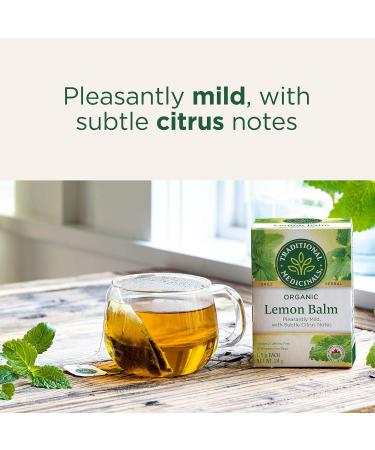 Traditional Medicinals - Organic Lemon Balm Herbal Tea (Pack of 6) - Soothing & Uplifting Daily Tea - 96 Tea Bags Total - Buy Online on GoSupps.com