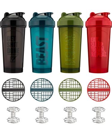 Hydracup 8 Pack - 28 OZ Shaker Bottles for Protein Shakes | Dual Blender Wire Whisk BPA Free | 8 Color Blender Set - Buy Online on GoSupps.com