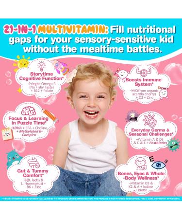 Kids Multivitamin Gummies with Omega-3 (DHA & EPA) + Organic Toddler Multivitamin Gummie 2 Pack - Buy Online on GoSupps.com