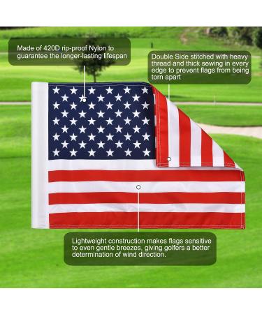 KINGTOP Double-Sided American Pin Flag for Golf | Regulation Size | Practice Putting Green Flag | 20 x 13 | Ideal for Yard - Buy Online on GoSupps.com