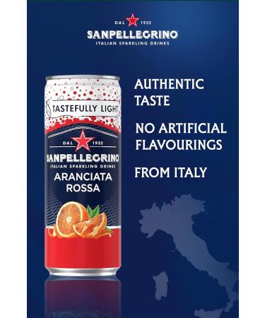 San Pellegrino Italian Sparkling Beverage in Blood Orange Can 6 x 330 ml 69 kCals per can - Buy Online on GoSupps.com