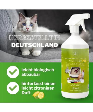 Buy Odor Remover Enzyme Cleaner 1000ml - Eliminate Cat Urine & Bad Smells for Cages Kennels & Toilets - Fast International Shipping - Buy Online on GoSupps.com