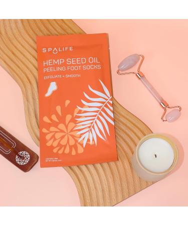 SpaLife Hemp Seed Oil Peeling Foot Socks - 6 Count | Exfoliating & Moisturizing Treatment - Buy Online on GoSupps.com