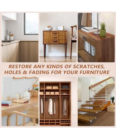Wood Furniture Repair Kit - 6 Color Filler & Polish Wax for Scratches Cracks & Stains | Restore Hardwood Laminate Tables & More - Buy Online on GoSupps.com
