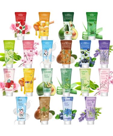 20 Pack Hand Cream Gift Sets for Women Natural Fragrance Hand Lotion Travel Size Bulk Mini Moisturizing Hand Cream with Shea Butter&Aloe Hand Cream for Dry Hands Christmas Gift for Women Wife Mom Her Grandma 10 Different...