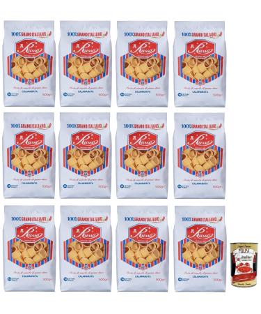 Italian Gourmet E.R. Russo Calamarata No. 27 Durum Wheat Pasta 100% Italian Wheat 500g + 400g Box of 12