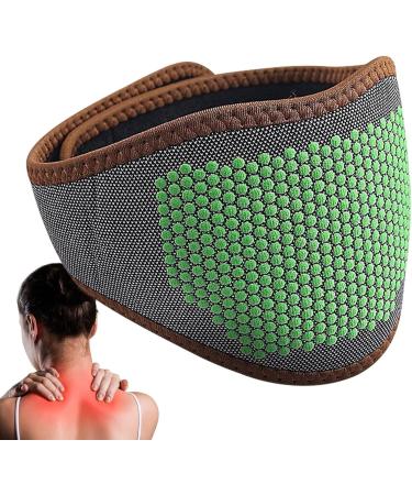Heated Neck Bracket | Adjustable Magnetic Fleece Neck Warmer for Pain Relief | Black-Green Dot - Buy Online on GoSupps.com