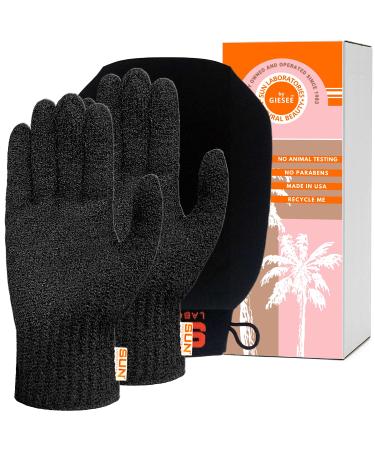Sun Laboratories By Giesee Exfoliating Body Glove and Tan Removal Mitt Self Tan Remover Exfoliating Glove Deep Exfoliating Body Scrubber Tanning Mitt Fake Tan Remover Body Exfoliator Glove 1 Tan Removal Mitt & 1 Exfoliating Body Glove