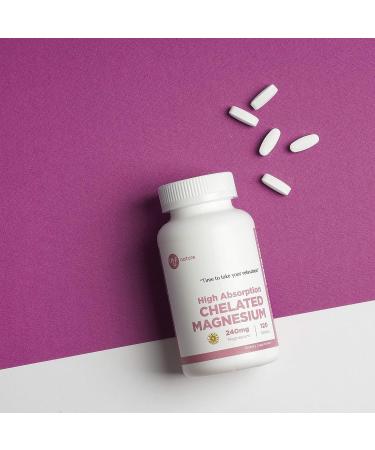 Lauf Nature Chelated Magnesium 240mg Tablets - Muscle Relaxation, Energy Production, Heart Health - 120 Count, Non-GMO, Vegan, Gluten-Free - Buy Online on GoSupps.com