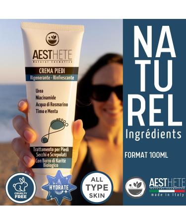 Very Dry and Damaged Foot Cream with Ure Moisturizing Refreshing Exfoliating 100 ml Treatment for Heels Against Calluses and Callus with Shea Butter + Allantoin + Rosemary - Buy Online on GoSupps.com