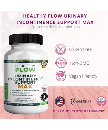 GREENVIFY Healthy Flow Urinary Incontinence Support Max 60 Veggie Capsules Cranberry Juice Hibiscus Dandelion Formula 30 Day Supply (1) - Buy Online on GoSupps.com