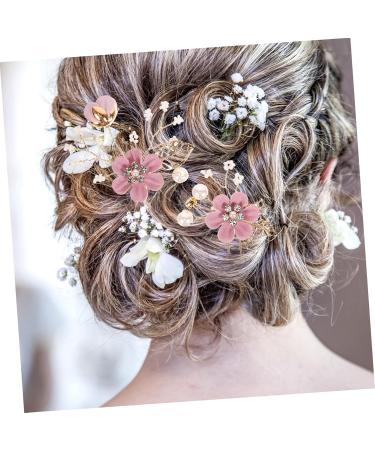 FRCOLOR 1 Set crown leaf pearl flower copper wire manual comb u shape hairpin girls hair accessories Hair up hair clip headgear hair comb flower Imitation pearls girl wedding - Buy Online on GoSupps.com