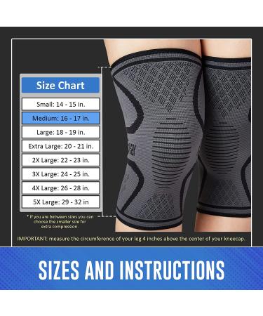 RiptGear Knee Compression Sleeve for Arthritis, Meniscus Tear, Running & Walking Support for Women and Men Medium Gray (1 Pack) - Buy Online on GoSupps.com