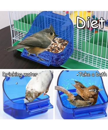 Bird Bath for Cage Bird Bath Box Bird Bath Tub Bird Box Parrot Bath Tub Shower Box Bird Cage Accessory Supplies for Little Bird Canary Budgerigar Parrots Crested Myna Cockatiel Lovebird Blue (blue) - Buy Online on GoSupps.com