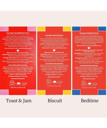 Yorkshire Tea Bags Specialty Brew Bundle Containing Biscuit Brew Toast and Jam Decaf Bedtime (Pack of 3 Total 120 tea bags) - Buy Online on GoSupps.com