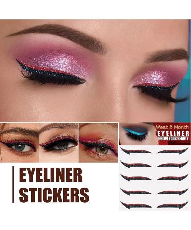 Glitter Eyeliner Stickers for Eyes - Instant Self-Adhesive Eyeliner Stencil 5 Pairs Easy to Apply Eyeliner Tool Sticker Eyeliner Winged Eyeliner Stencil for Party Eye Makeup Tool Pareks - Buy Online on GoSupps.com