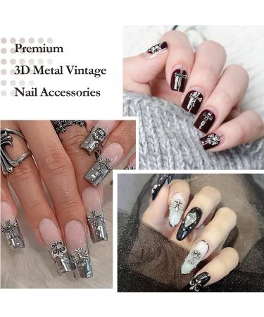 CAMLO 3D Cross Nail Art Charms - Silver Chrome Mixed Styles for DIY Manicure Decor - Buy Online on GoSupps.com