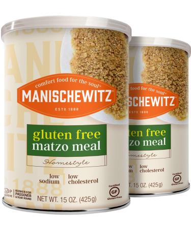 Manischewitz Matzo Meal - Kosher For Passover - Gluten Free Matzah Meal, 15 Oz, (Pack of 2, Total of 35 Oz)