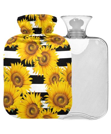 Naanle stripes sunflower hot flower with reference warm and cold therapy Transparent hot water bottle 1l warm steadel for bed hand feet warmer pain relief