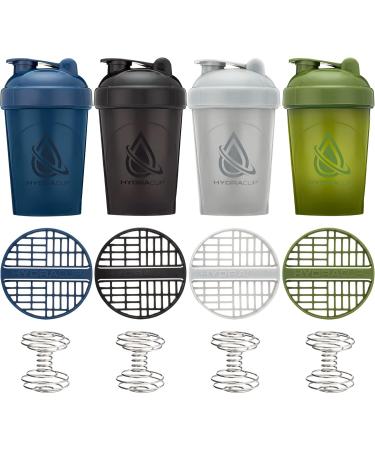 Hydra Cup 4 Pack 20oz Shaker Bottles Set - Protein Shaker Cups with Wire Whisk & Mixing Grid - BPA Free Blender Bottles - Buy Online on GoSupps.com