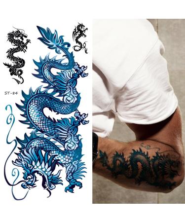 Supperb  Temporary Tattoos - Blue Dragon II (Set of 2) - Buy Online on GoSupps.com