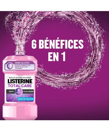 LISTERINE TOTAL CARE Daily mouthwash lighter taste alcohol-free Pack of 2 bottles 500ml - Buy Online on GoSupps.com