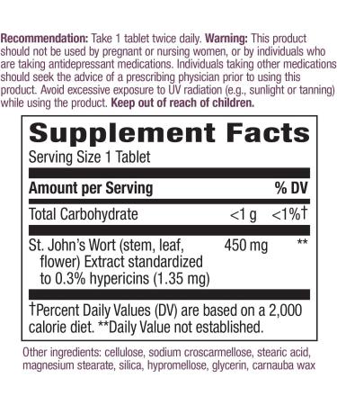 Nature's Way St. John's Wort Extract 450mg - 60 Count | Mood Support Supplement - Buy Online on GoSupps.com