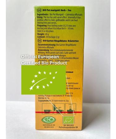 Pot Marigold Herbal Tea Calendula 100% Natural (20 Tea Bags 40g) 1 Pack (20 Tea Bags 40g) - Buy Online on GoSupps.com