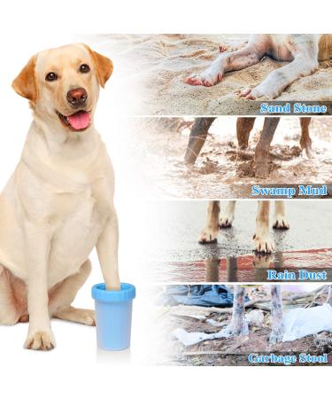 Dog Paw Cleaner Cup | Portable Silicone Paw Washer Brush for Large Dogs | Pet Grooming and Gifts for Dog Owners - Blue - Buy Online on GoSupps.com