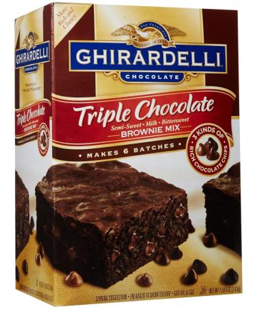 Ghirardelli Triple Chocolate Brownie Mix, Semi-Sweet, Milk, Bittersweet, 120 Ounce - Buy Online on GoSupps.com
