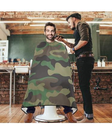 Visesunny Army Green Camouflage Barber Cape - Water-Resistant Hair Cutting Apron & Anti-Static Hairdressing Bib - Buy Online on GoSupps.com