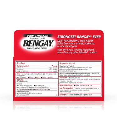 Bengay Ultra Strength Cream - Fast Pain Relief Formula - Buy Online on GoSupps.com