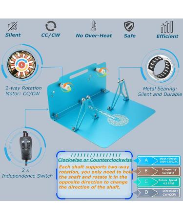 Double Cup Turner Kit for Tumbler Crafts - DIY Cuptisserie Spinner Machine (Double-Blue) - Buy Online on GoSupps.com