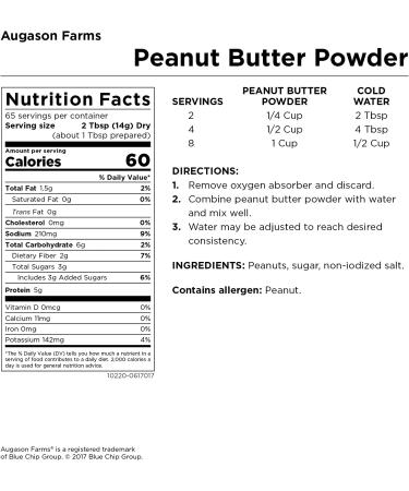 Augason Farms Peanut Butter Powder 2 lbs - No. 10 Can | Delicious and Nutritious Powdered Peanut Butter - Buy Online on GoSupps.com