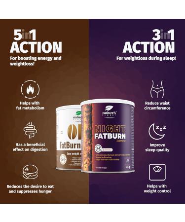 Nature's Finest Night FatBurn Extreme + OK!Fatburn Coffee | Natural Fat Burning - Boost Metabolism and Energy - Support Weight Loss | Morosil L-Carnitine Guarana | 275 g for 25 Days by Nutrisslim - Buy Online on GoSupps.com