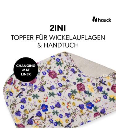 Buy Hauck Topper & Towel for Changing Padding - Breathable Muslin & Terry Fabric Washable at 60 C - Ideal for Baby Girls - Compatible with Hauck Clean Baby Wrap (Beige Floral) - Buy Online on GoSupps.com