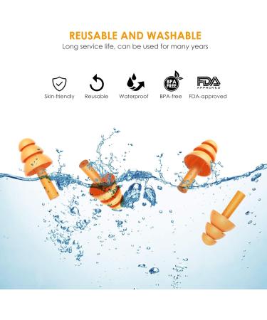 CHOOBY Reusable Silicone Ear Plugs - 10 Pairs Waterproof Noise Reduction for Sleeping Swimming Shooting Motorcycles - SNR 32dB for Adults & Kids - Buy Online on GoSupps.com