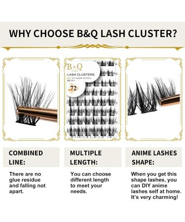 72 Cluster Lashes D Curl Individual Eyelash Clusters D-16 mm B 43 - Soft Fluffy DIY Lash Extensions for Natural Look | UK-FD-B43-D-16 - Buy Online on GoSupps.com