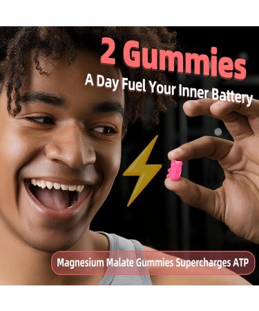 Magnesium Malate Gummies 1000mg | Magnesium Malate with L-Theanine CoQ10 & Vitamin B6 | High Potency Stress Relief & Muscle Support | Non-GMO Vegan Gluten-Free | 60 Chewable 60 Count (Pack of 1) 1000 Mg - Buy Online on GoSupps.com