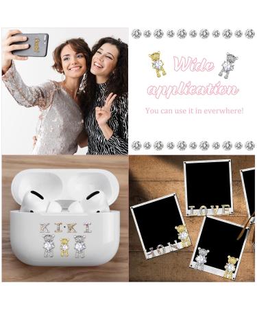 MTLEE 130 Pieces 3D Cute Bear Nail Charms - Crystal Rhinestones Nail Ornaments for DIY Nail Designs (Silver/Gold) - Buy Online on GoSupps.com