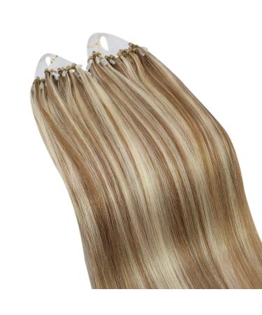 UGEAT Microring Extensions | Real Hair Light Brown & Gold Brown Highlight | 50cm #10/613 Micro Extensions for International Shipping - Buy Online on GoSupps.com