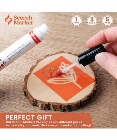 Scorch Marker Woodburning Tool Kit - Non-Toxic Chemical Wood Burner Set for DIY Arts and Crafts | Foam Tip & Brush Included - 1 Pack - Buy Online on GoSupps.com