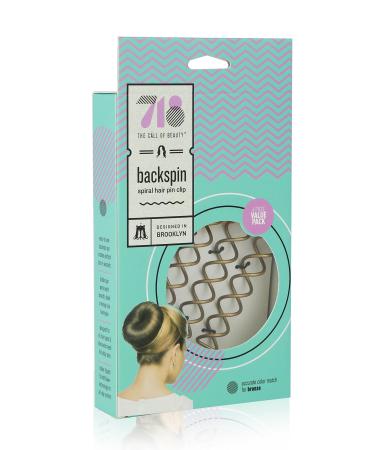 718-Beauty Backspin Spiral Hair Pin  Easy & Fast Bun Maker Twist Screws - Hair Pin for Women  Updo Hair Accessories - Color Match for Light Hair  4 Pins