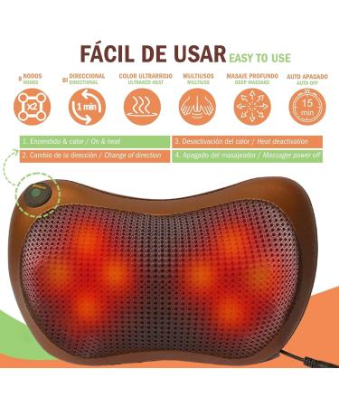 Neck & Back Massager with Heat Pillow | Portable Shiatsu Massage & Support for Home Office & Travel - Buy Online on GoSupps.com