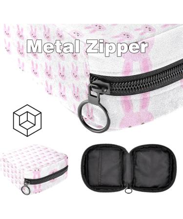 Multicolored Storage Bags for Women - Cute Rabbit Motif Menstrual Cup Cylinder Pocket with Zipper Perfect for Period Inserts Panty Liners & Tampons - Buy Online on GoSupps.com