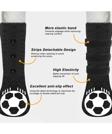 Anti-Slip Dog Socks for Small & Medium Dogs - 2 Pairs of Double-Sided Paw Protection with Traction Control for Hardwood Floors - Buy Online on GoSupps.com