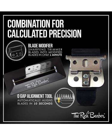 The Rich Barber 1 Minute Blade Modifier & 10 Second Blade Setter - Black Zero Gap Tool for Cleaner Fades & Sharper Lines - Compatible with Andis Outliners - Buy Online on GoSupps.com